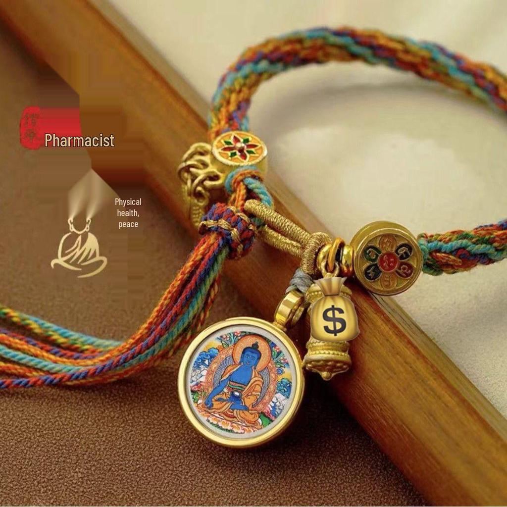 Tibetan Zodiac Guardian Bracelet: Handmade Woven Buddha Hand Rope for Women