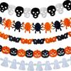 3Meter Halloween Hanging Garland Bunting Bat Pumpkin Ghosts Spider Paper Banner Halloween Party Decorations Horror Props