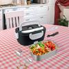 Electric Lunch Box Versatile Portable Container for Outdoor Car Office Black White