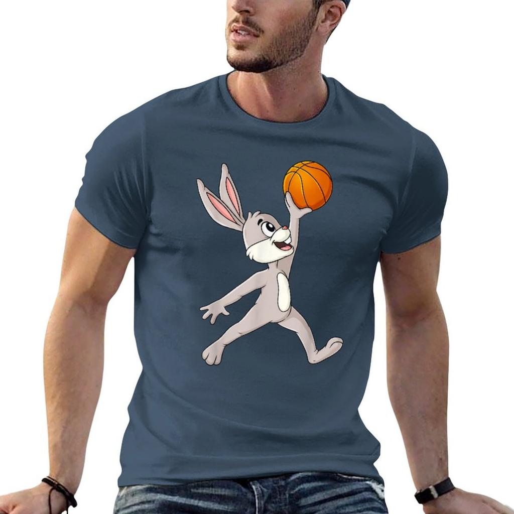 Easter Day Rabbit A Dunking Basketball Funny Boys Girls Kids Tshirt Daily Casual Short Sleeve Tee Shirt