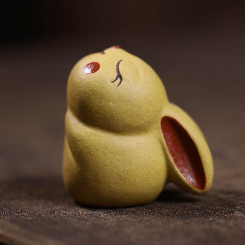 

Yixing Purple Clay Blessing Rabbit Tea Pet Elegant Tea Spirit Tea Figurine Play Toys Tea Statue Ornaments Desktop Accessories