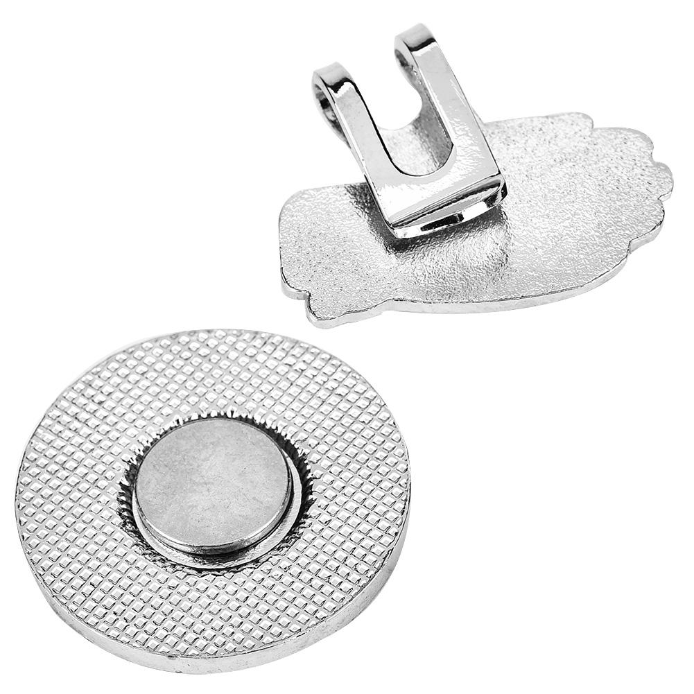 Tragbarer Mini Edelstahl Handschuh Magnetischer Golfhutclip mit Ballmarker (Weiß)