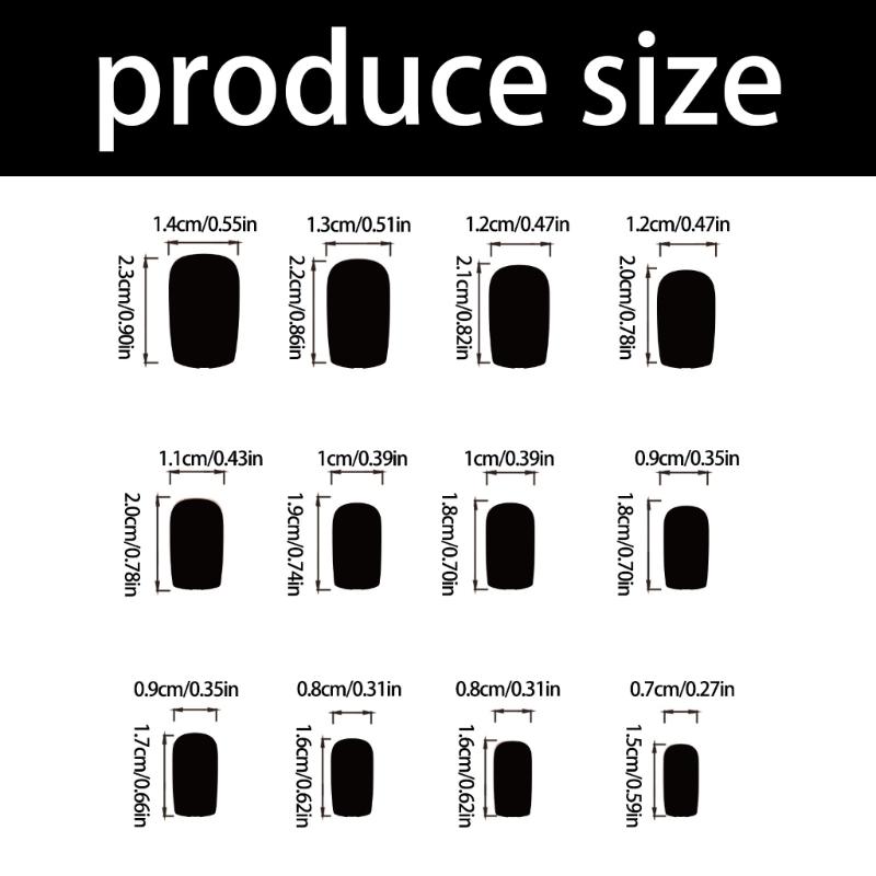 Square Press On Nail Flower Fake Nail Glues On Nail Artificial Acrylic Nail 24pcs Stick On Nail for Womens and Girls