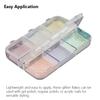 6 Grids Nail Glitter Aurora Mirror Powder Pearly Flakes Pigment, Sparkly Charm for Nail Design Manicures
