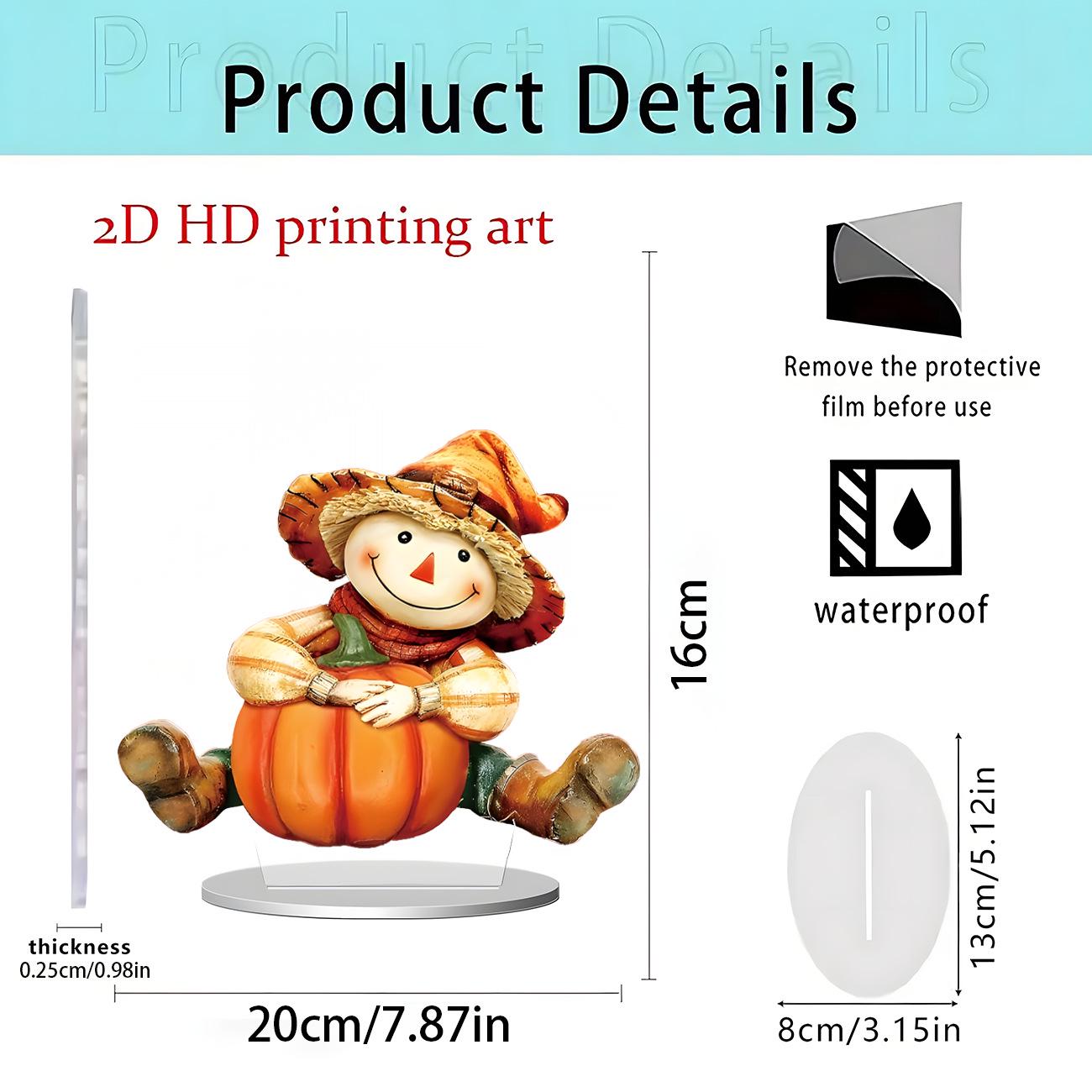 2D Acrylic Pumpkin Maple Leaf Standee for Halloween Tabletop Decor