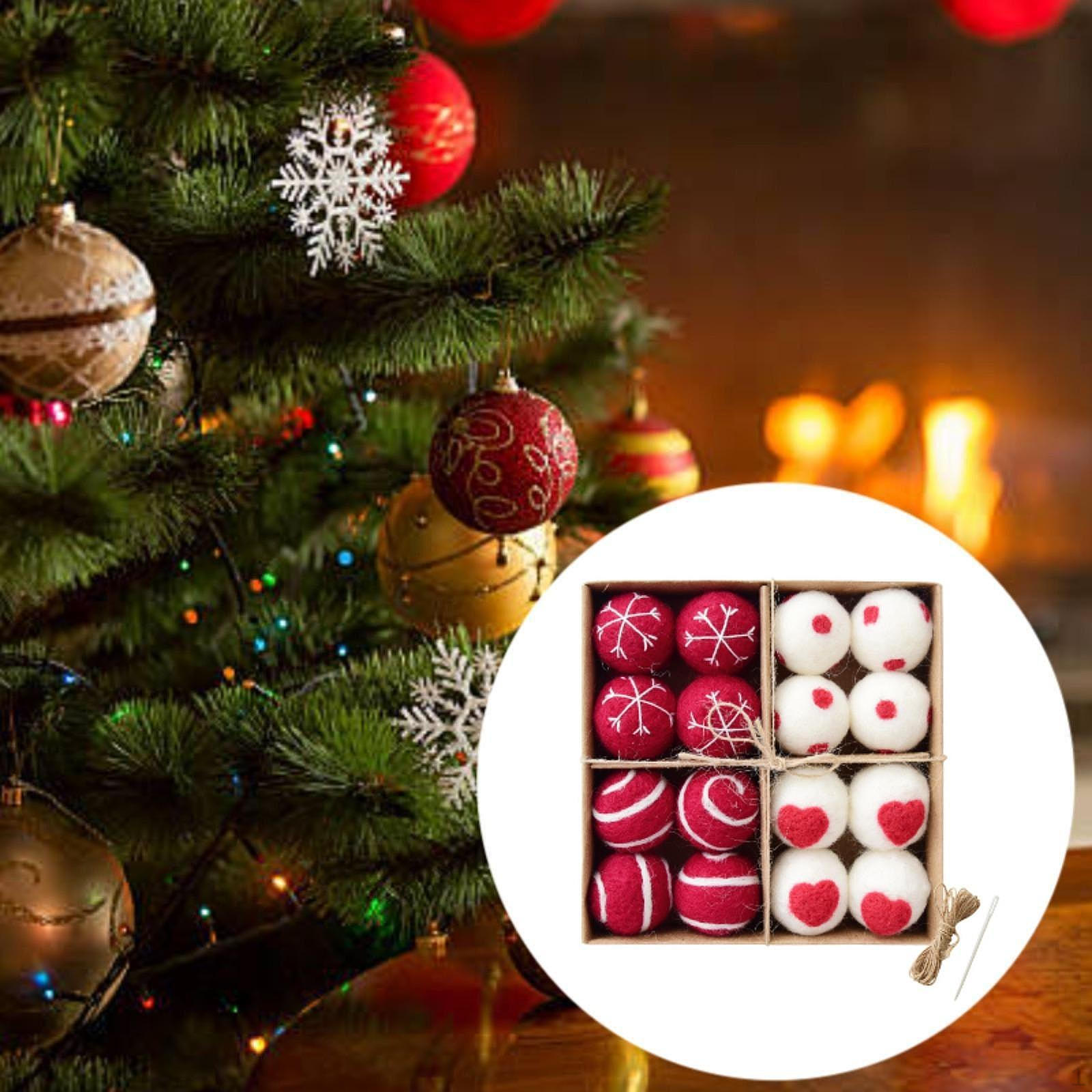 

16 шт. Рождественские шары, украшения для дома, аксессуары для рождественских подвесных украшений на год Red and White