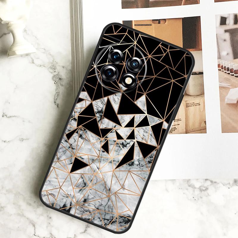 Geometric Marble Case For OnePlus 12 12R 11 9 10 Pro 10R 9R 8T 10T Nord CE 2 3 Lite 2T N10 N20 N30 CE4 Cover