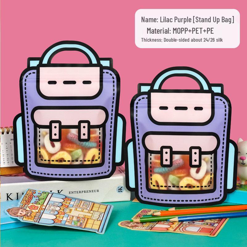Cute Cartoon Book & Snack Gift Bag for Kids - Birthday or Children's Day Sealable Packaging