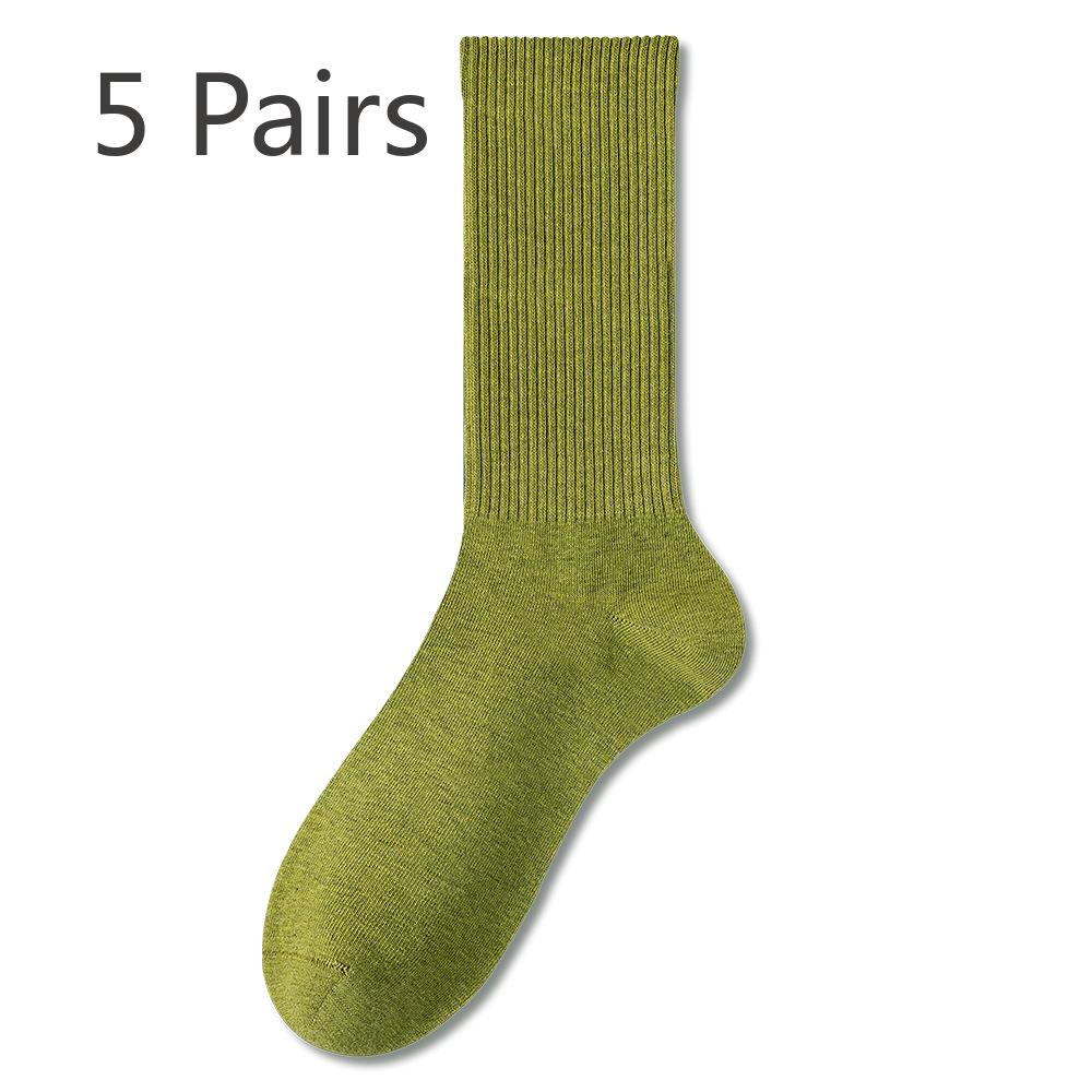 

5 пар женских носков весна-осень средней длины без косточек, впитывающих пот, антибактериальных и дезодорирующих, белых хлопковых, длинных, спортивных носков 5 Pairs авокадо