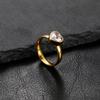Heart Zircon Stainless Steel Gold Color Ring Women Luxury Minimalist Trendy Rings Zircon Wedding Band Gift Wholesale