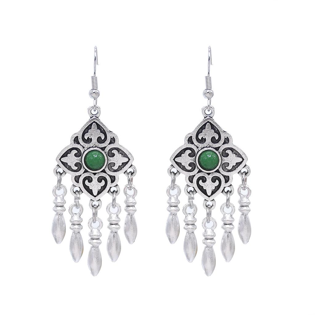 Retro Earrings Women's Ethnic Style Fringed Earrings Xinjiang Ancient Style Earrings Festival Scenic Accessories