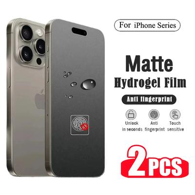 2PCs Silicone Matte Hydrogel Soft Film For iPhone 16 Pro Max 16e Screen Protector for iPhone 15 14 13 12 11 Pro Max Plus Film