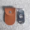 Portable Double-Blade Stainless Steel Cigar Cutter with Brushed Finish