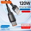 120W Super Flash Type-C Data Cable, 6A Fast Charging, Compatible with Apple 15/16, Huawei, Vivo, Oppo