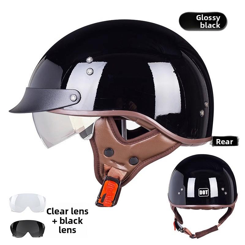 Motorcycle Helmet Retro Half Helmet Unisex Four Seasons Cycling Safety Helmet Cool