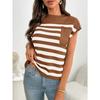 Summer New Women's Round Neck Top Thick Stitch Casual Striped Sweater
