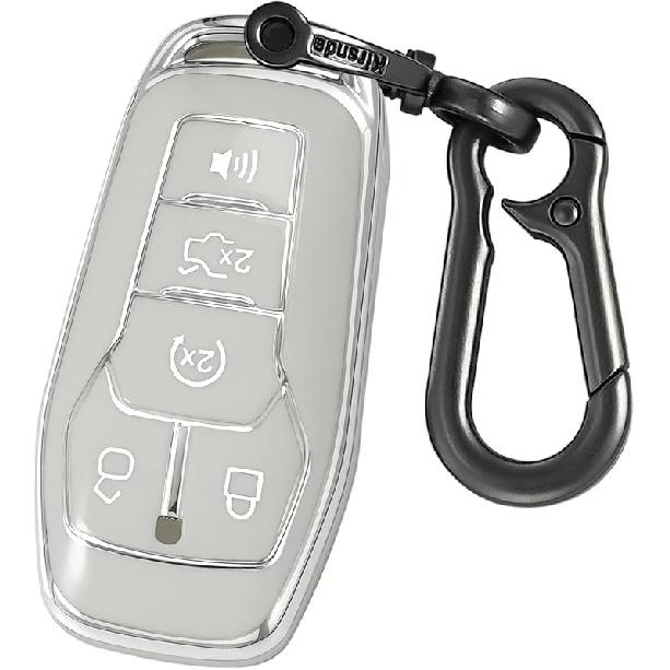 For Ford And For Lincoln Key Fob Cover Case,With Keychain Fit Explorer Mustang Edge Fusion MKZ MKC Smart Remote Vehicle Accessories,Soft TPU Key