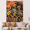 Colorful Day of the Dead Skeleton Band Patterned Tapestry Decorative Wall Hanging, Home Bedroom Living Room Decor