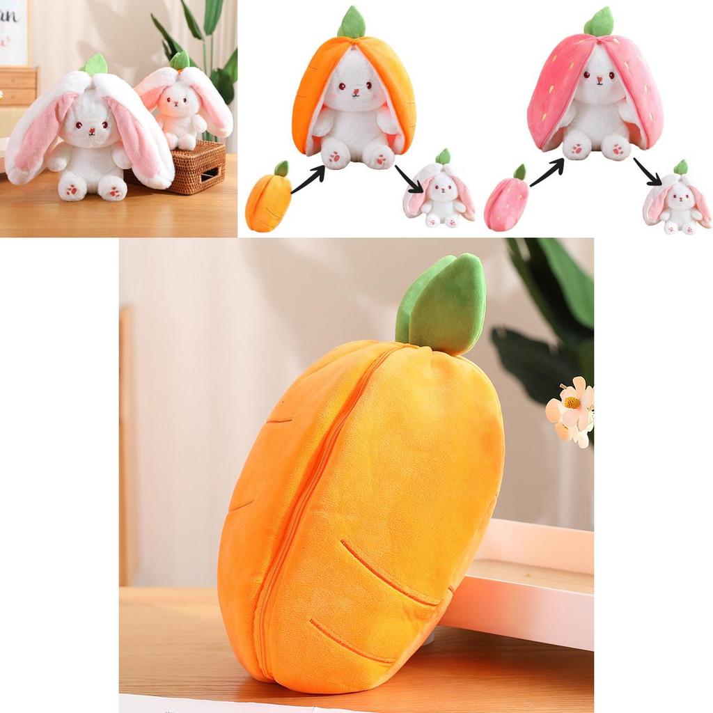 Adorable Transformable Fruit Rabbit Plush Toy
