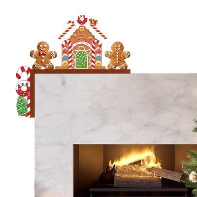 2 Pcs Christmas Gingerbread Man Candy Door Toppers Christmas Door Frame Decoration for Xmas Party Favor Supplies Decor