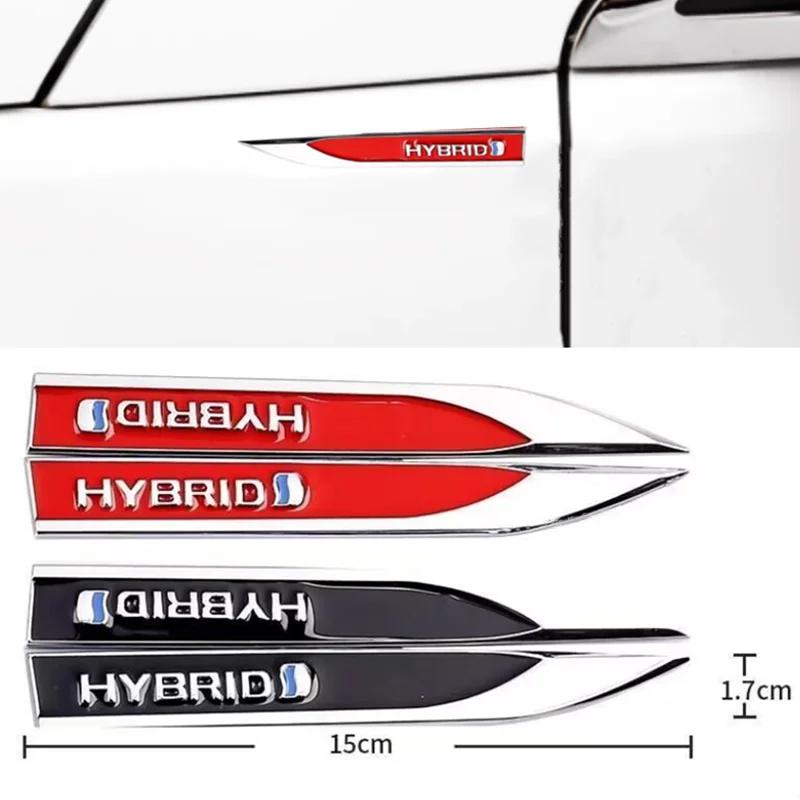 Metal Badge for Car Side Bumpers Stickers for Toyota HYBRID Synergy Drive Prius Camry Rav4 Crown Auris 2 Pieces