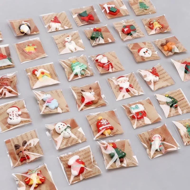 10/20/30/40/50Pcs Santa Claus Snowman Christmas Tree Decoration Children'S Toys For Gift Mixed Resin Christmas Fridge Magnets