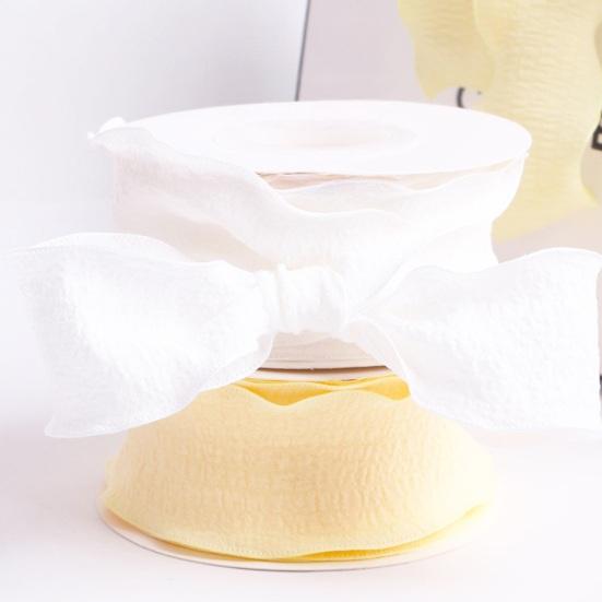 1 Roll 900x2.5CM Ruffle Edge Ribbon DIY Sewing Flower Bridal Bouquets Christmas Gift Box Wrapping Decorative Ribbon Solid Polyester Pleated