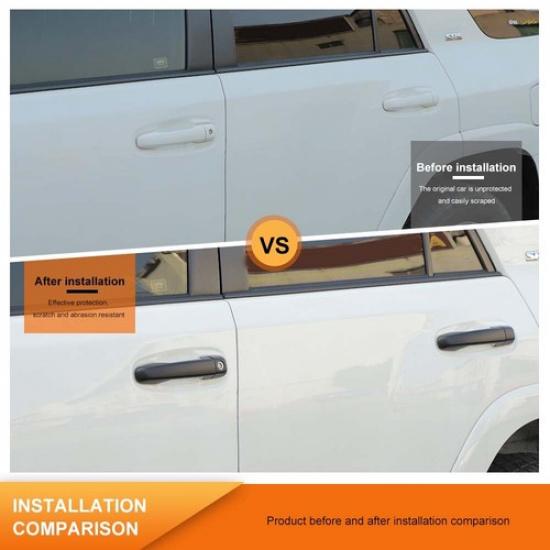 For 4Runner 2010-24 MATTE BLACK Exterior Door Handle Bezel Cover Trim Decor Kit
