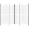 350222 vidaXL Cloison de séparation 6 panneaux Blanc 300x180 cm Tissu