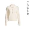 ELLASSAY Women's Merino Wool Blend Lapel Pullover Sweater