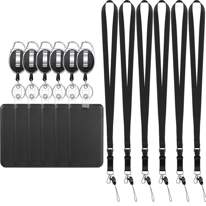 Retractable Card Holder Badge Clip with Detachable Lanyard Badge Reel Keychain Cruise Card Holder