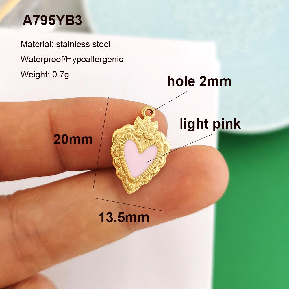 2pcs/lot Stainless Steel Pendant Charm Key Fish Lobster Flower Shell Conch Cherry Enamel Necklace Gold PVD