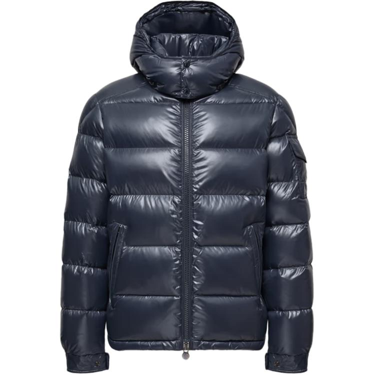 Moncler Maya Hooded Short Down Jacket Down Jacket Unisex Marine Blue K20911A5360068950742