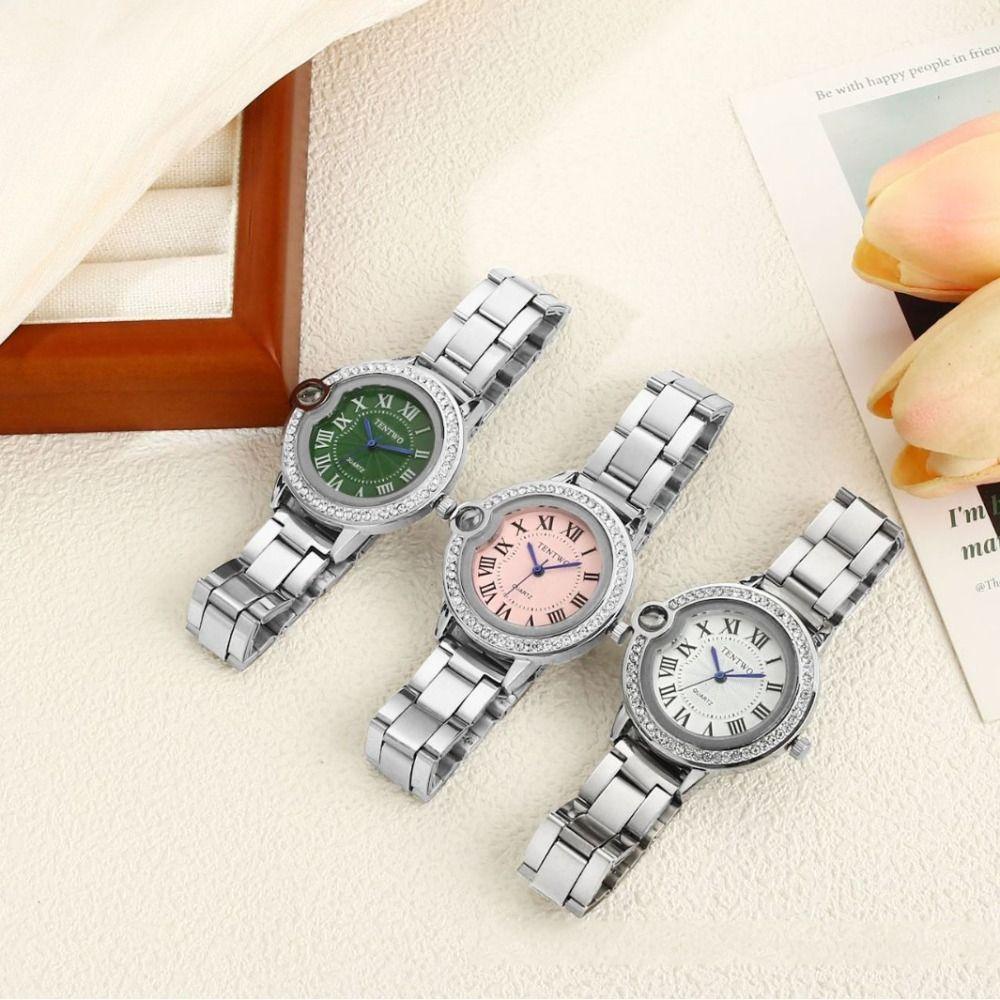 Retro Ladies Business Watches Exquisite Quartz Wristwatch Rhinestone Quartz Watch Women Gift
