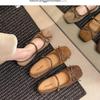 French Butterfly Knot Slip-On Mary Jane Ballet Flats Women's Spring New Flat Heel Shoes Simple Round Toe Rubber Outsole