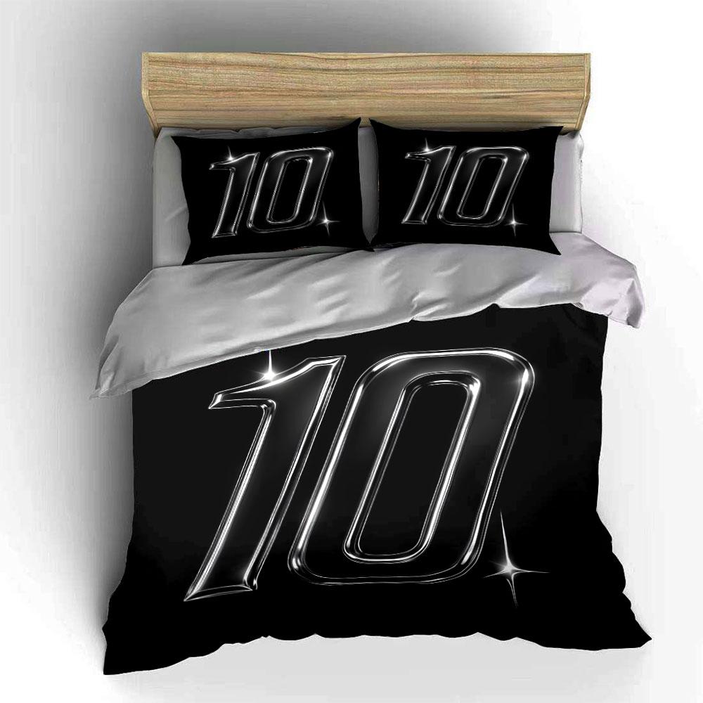 Large metallic number "10". Bedding sets Duvet cover sets Duvet covers Pillowcases(1 * Duvet Cover 2 * Pillowcases, without duvet insert)