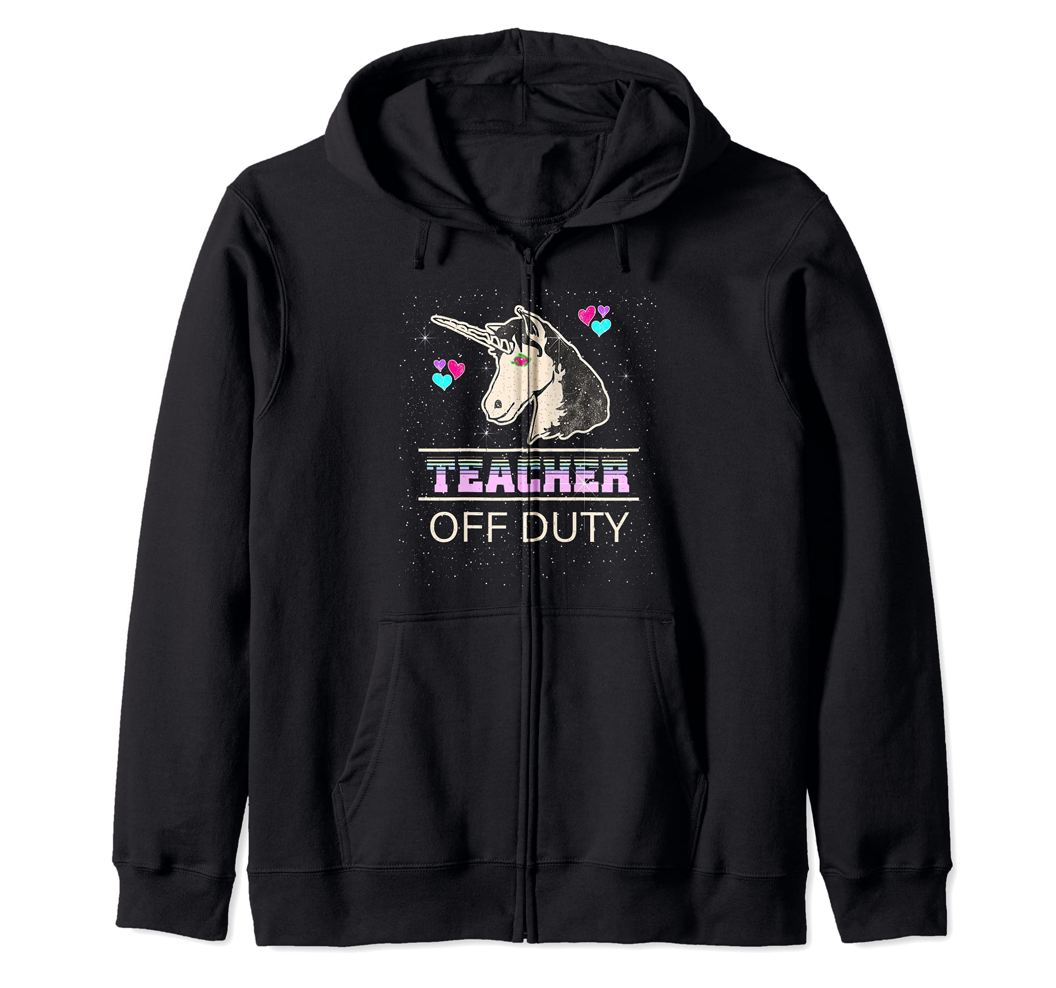 

School Teacher Summer Unicorn Last Day of School Zip Hoodie чёрный