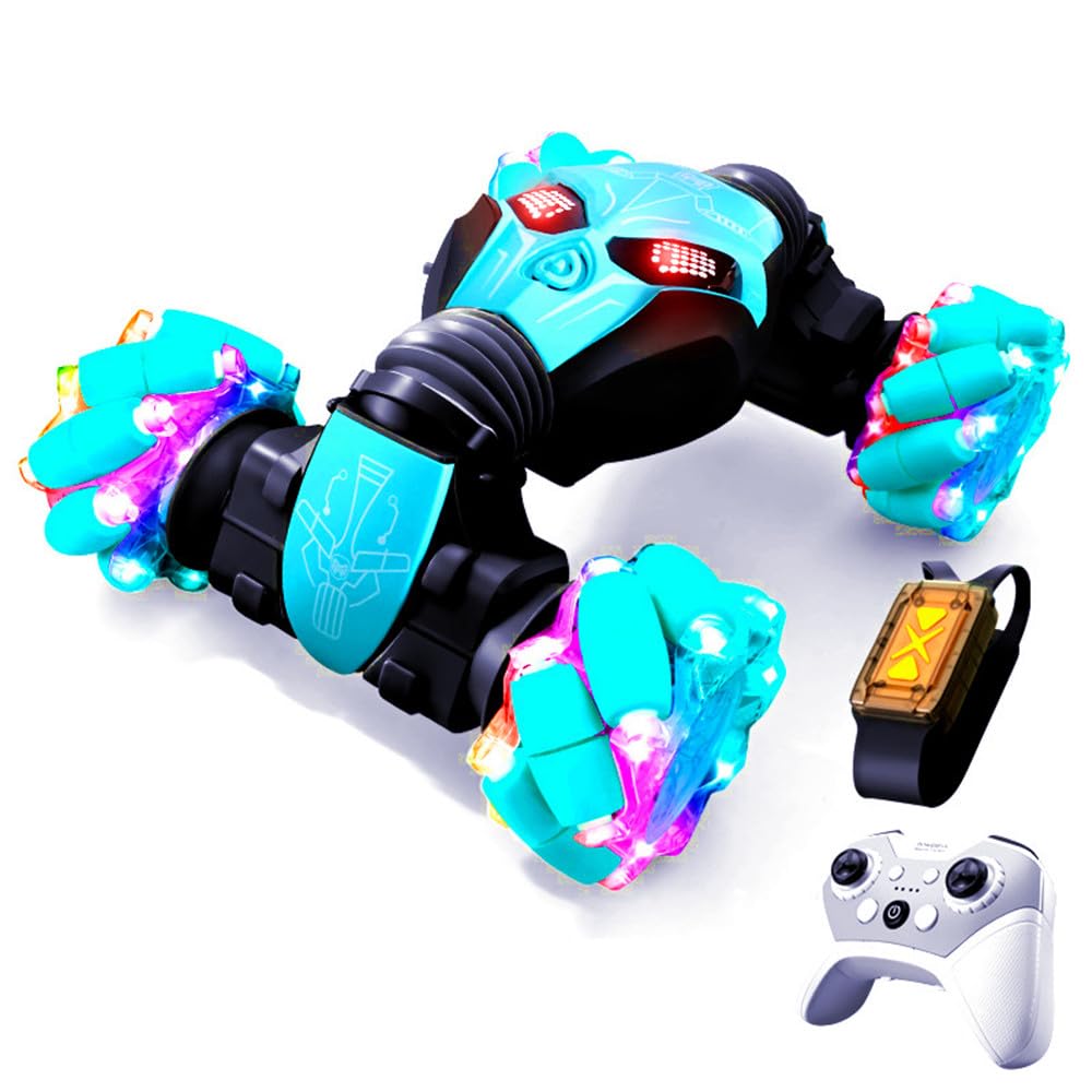 

xinaishan Bumblebee RC Car with Transforming Hand LED RC Stunt Toy Birthday Gestures, Lights, 360° Drifting, Double-Sided Driving, 4WD, Off-Road Car, синий