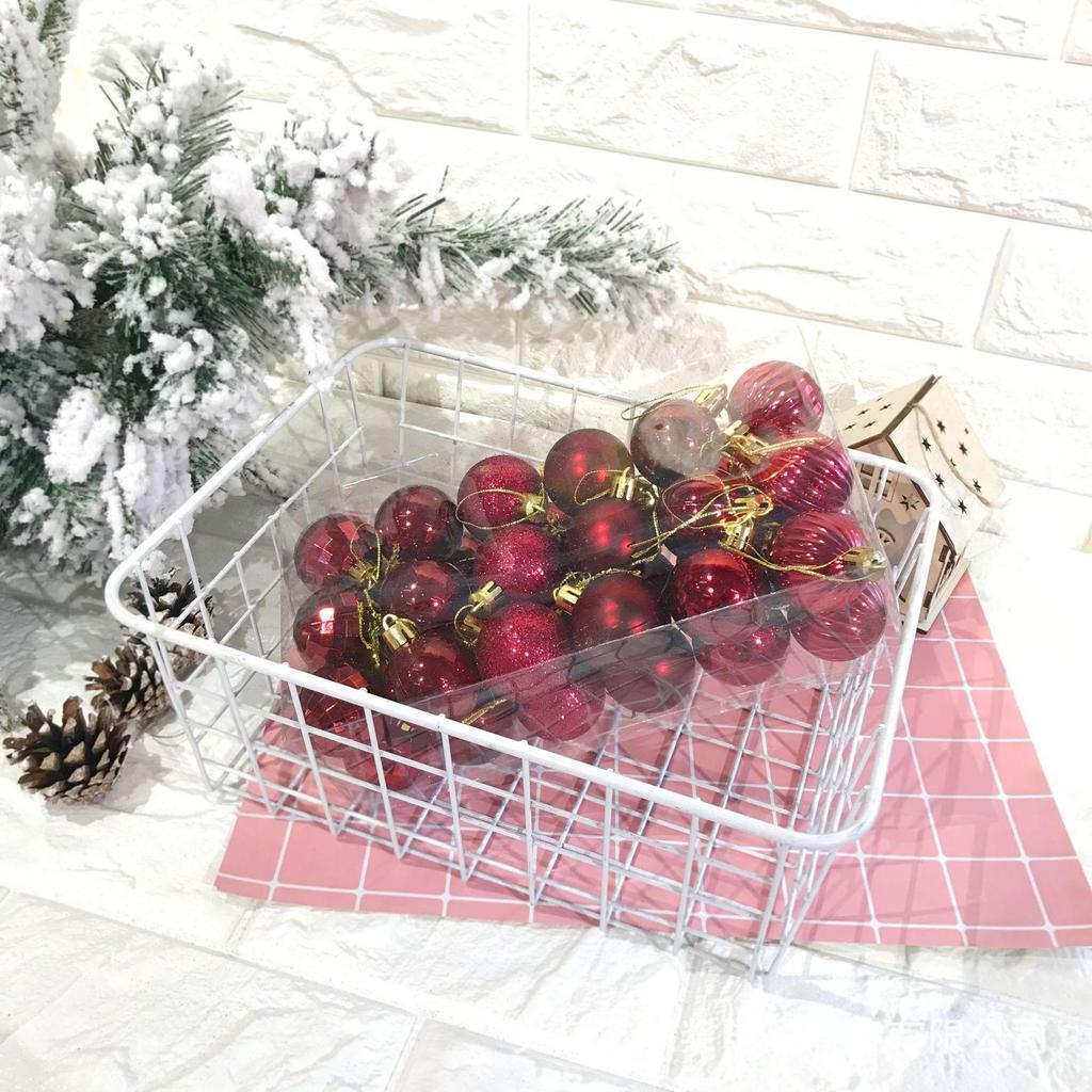 4CM Christmas Irregular Ball Set - 36 Electroplated Ornaments for Tree Decoration