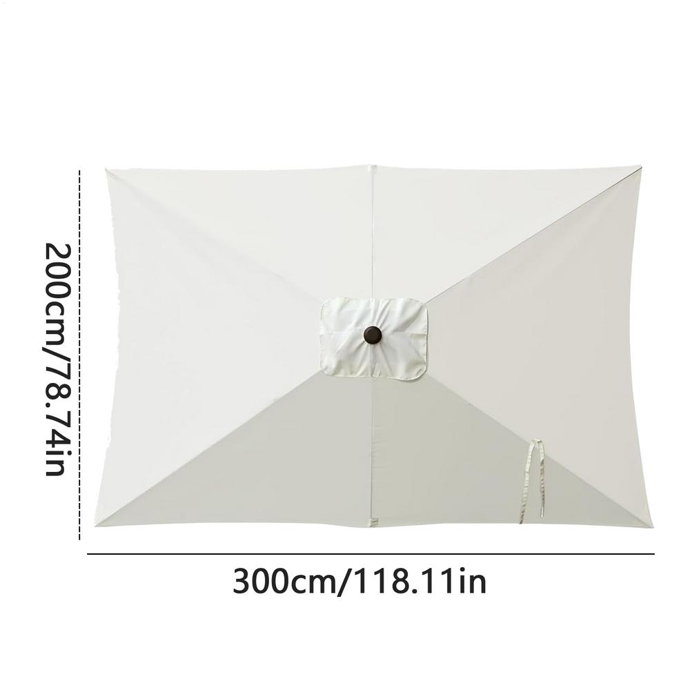 Patio Umbrella Surface Replacement Cloth Rainproof Sunshade Cloth Rectangular Umbrella Canopy Replacement Garden Accessories