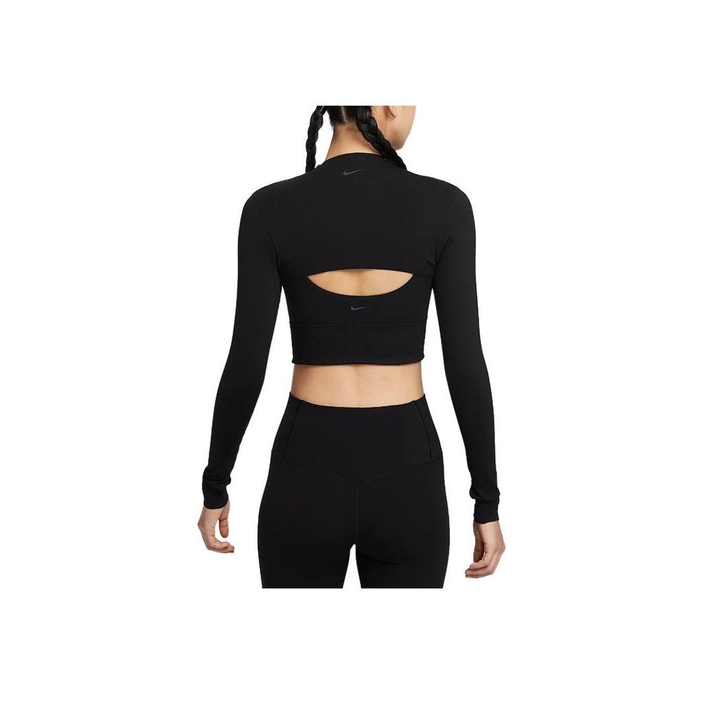 Nike Zenvy Dri-Fit Quick-Dry Long Sleeve Fashion Pullover Women Tops Black HJ1862-010