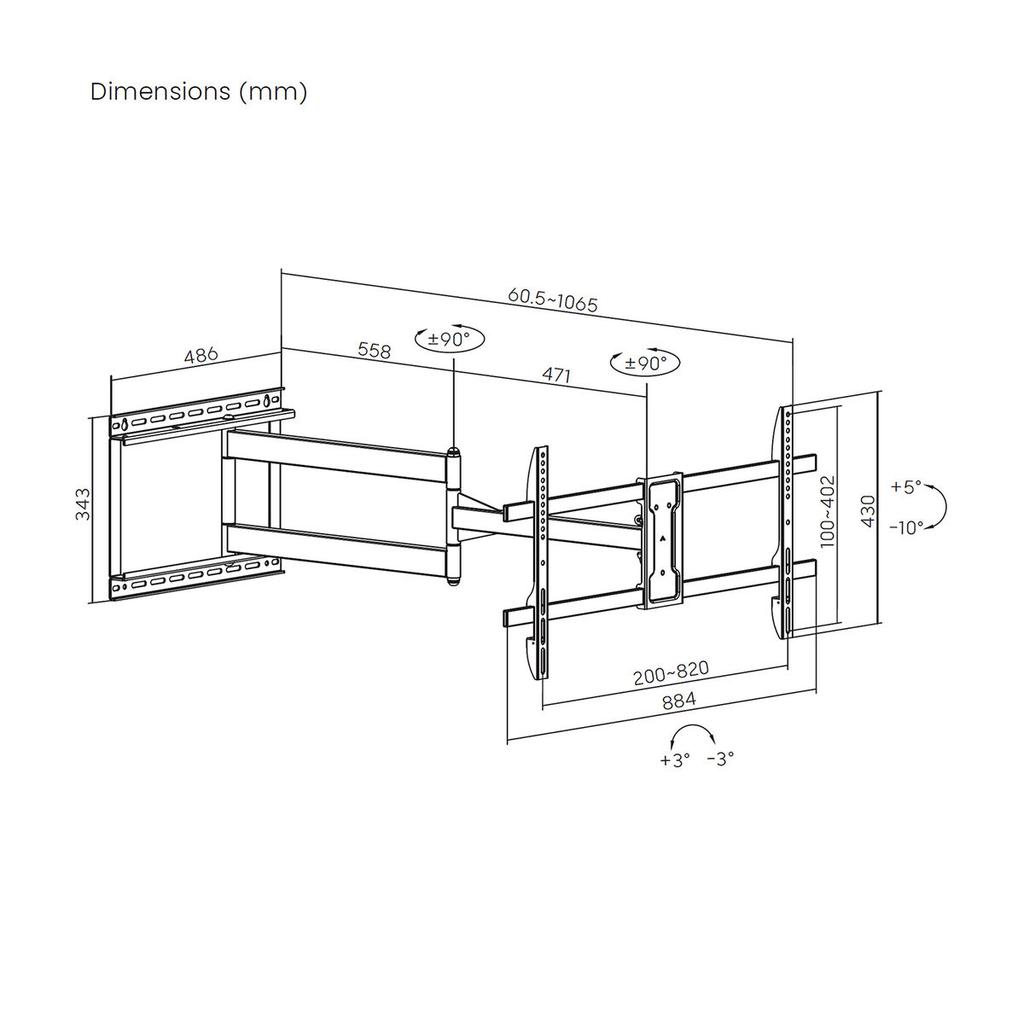 TV Mount Aisens WT80TSLE-419 43" 80"