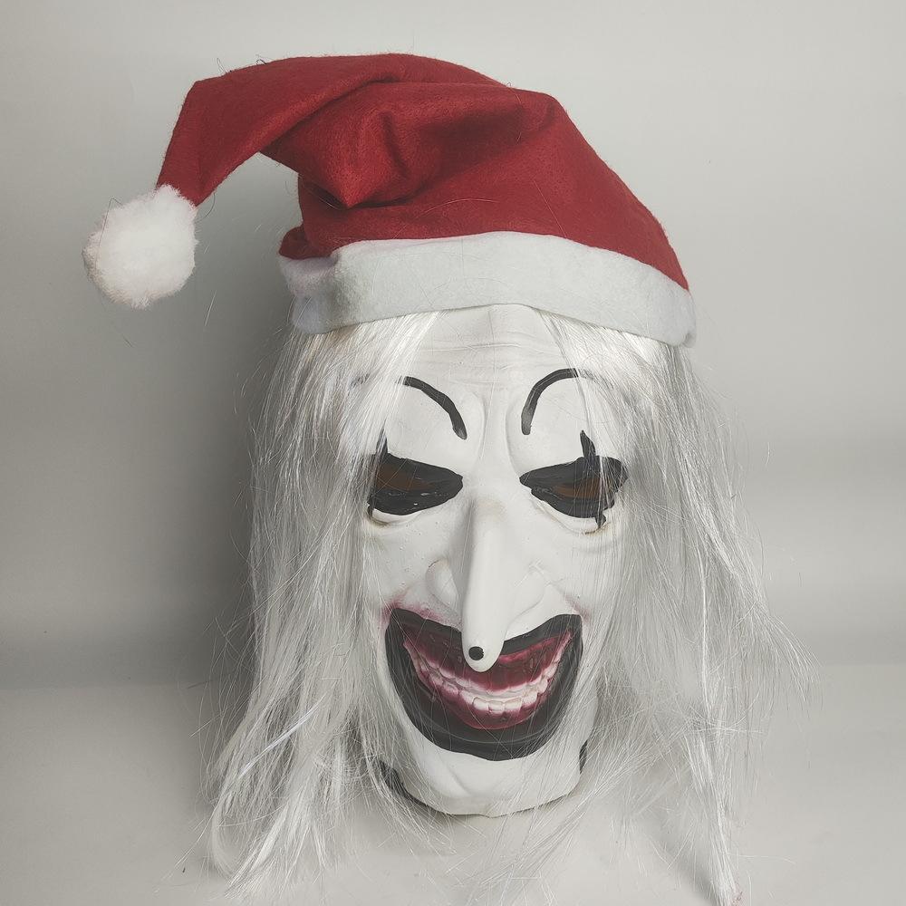 Red-haired Terrifying Clown Mask, Terrifying Hooded Clown Headgear, Halloween Horror Makeup, Buddha and Devil Mask