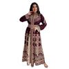 XQY500371 Etnische Print Rits Lange Gewaad Jurk