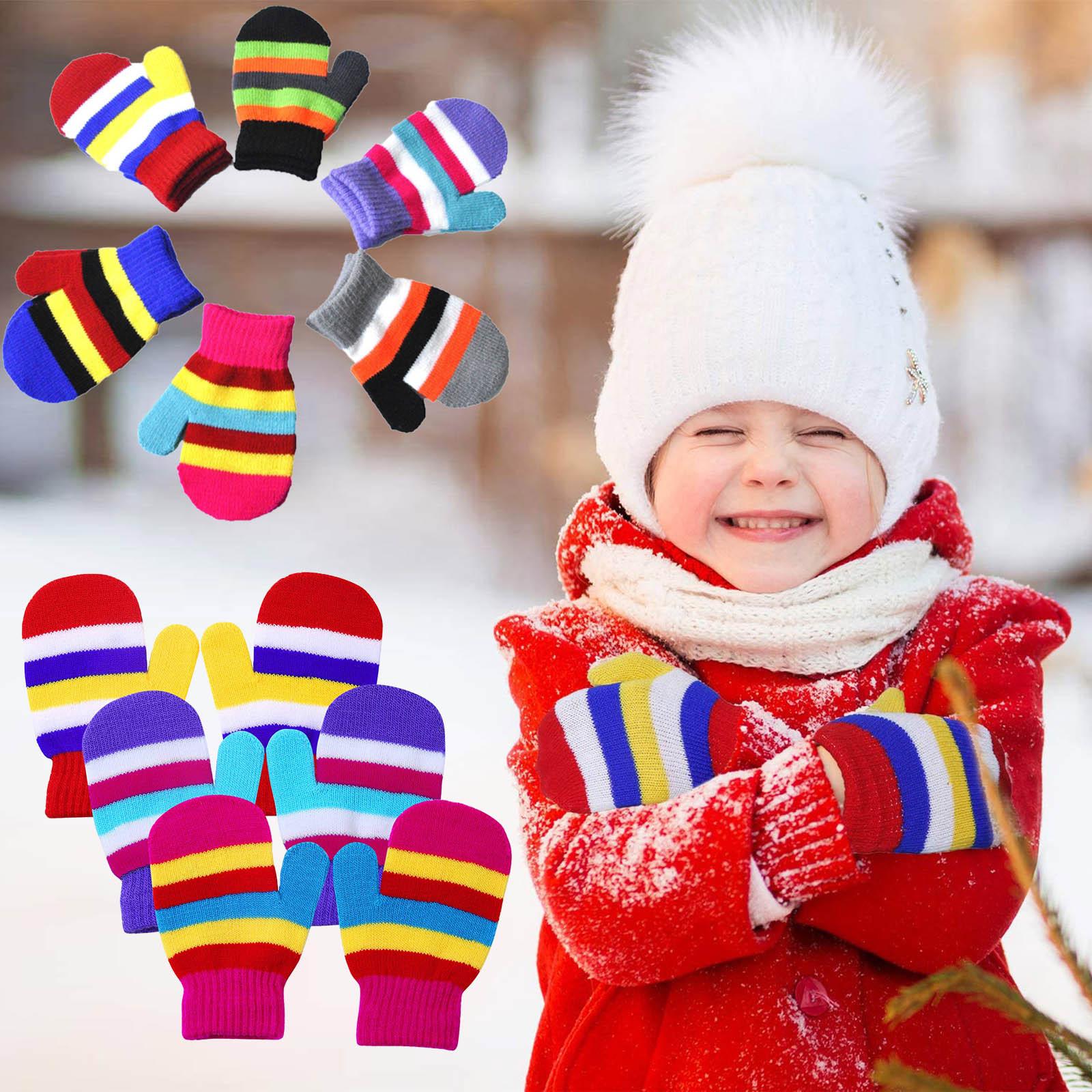 

Infant Baby Cute Heart Print Girls Boys Of Winter Warm Gloves Knit Mittens