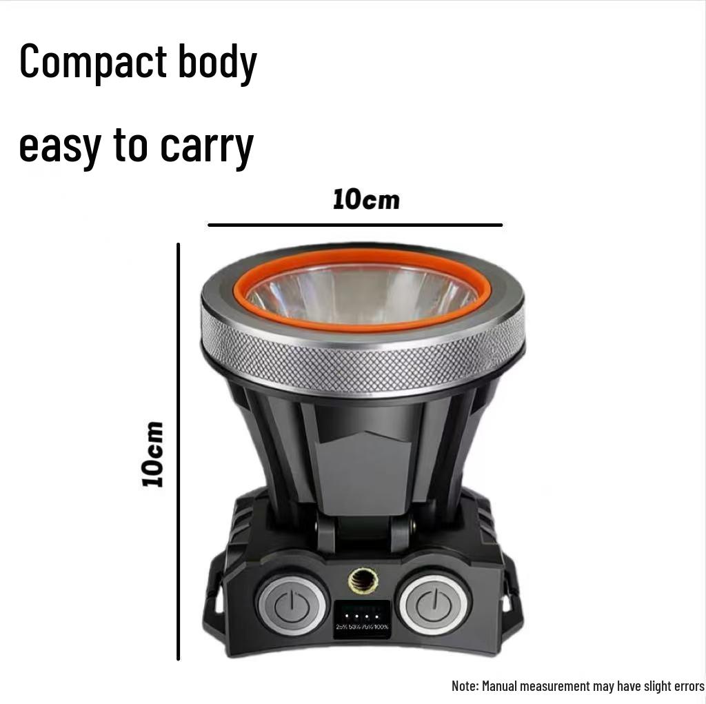 Rechargeable LED Headlamp: Super Bright, Long-range Light for Outdoor Night Fishing and Mining.
