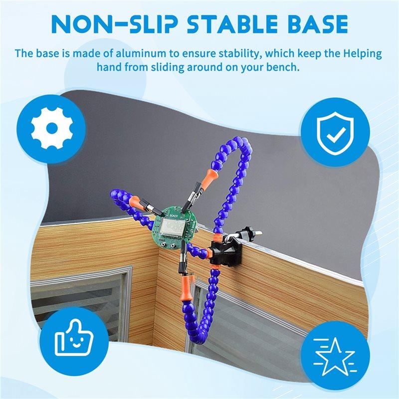 Fresh Bench Vise Work Bench Vise Welding Table With 3 Flexible Arms Soldering Iron Stand PCB Soldering Repair