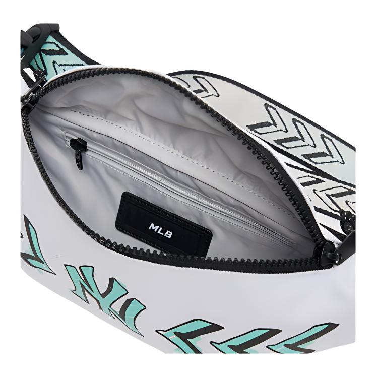 New MLB New York Yankees Nylon Fabric Canvas Bag Fanny Pack Regular Unisex White 3AHSM032N-50WHS