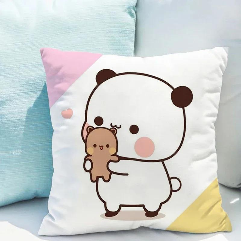 Povlak na polštář Bubu Dudu 45x45cm roztomilý kreslený medvěd povlak na polštář obývací pokoj pohovka potah na polštář ložnice domácí dekorace dětský dárek
