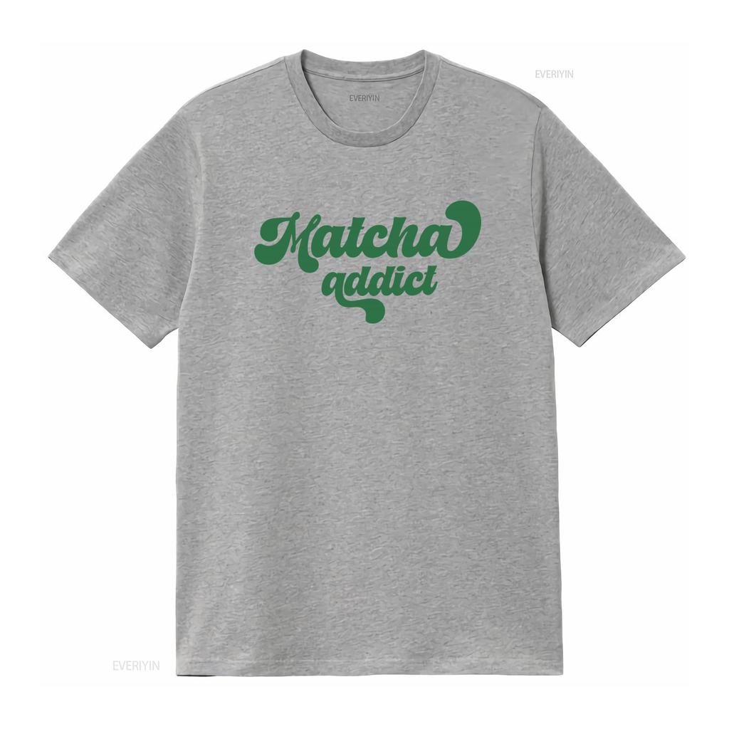 Retro Matcha Addict Lover T Shirt Green Tea Latte Iced Drink Trendy Aesthetic for Baristas vintage Washed Soft Stylish